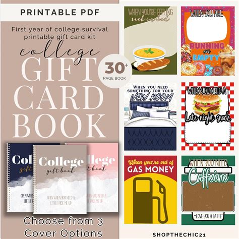 college gift card book printable free|free printables for college students.